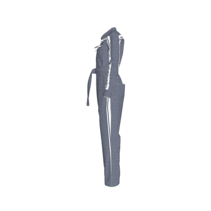 Acid Denim MotoStripe™ Button Jumpsuit