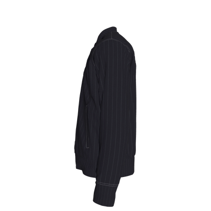 The Navy Pinstripe Snap Terry Baseball Jacket ⚾💙