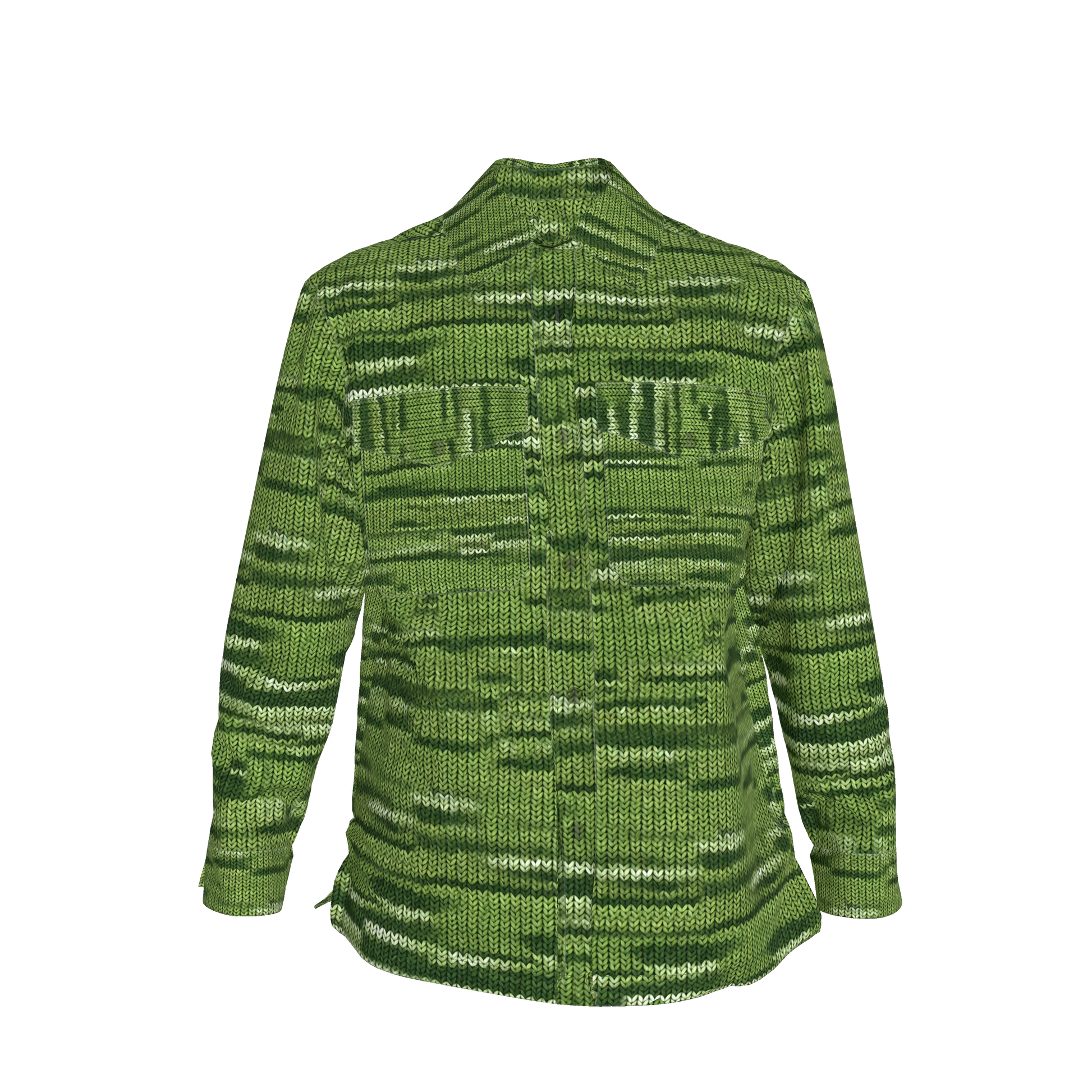 Green🌱🧶Knit Shirt Jacket — Variegated Corduroy Faux Knit 🌿🟩