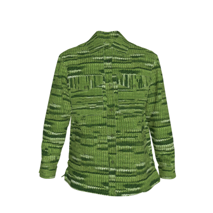 Green🌱🧶Knit Shirt Jacket — Variegated Corduroy Faux Knit 🌿🟩