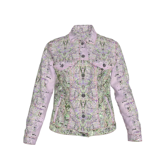 💜 Lilac & Green Splatter Canvas Jean Jacket