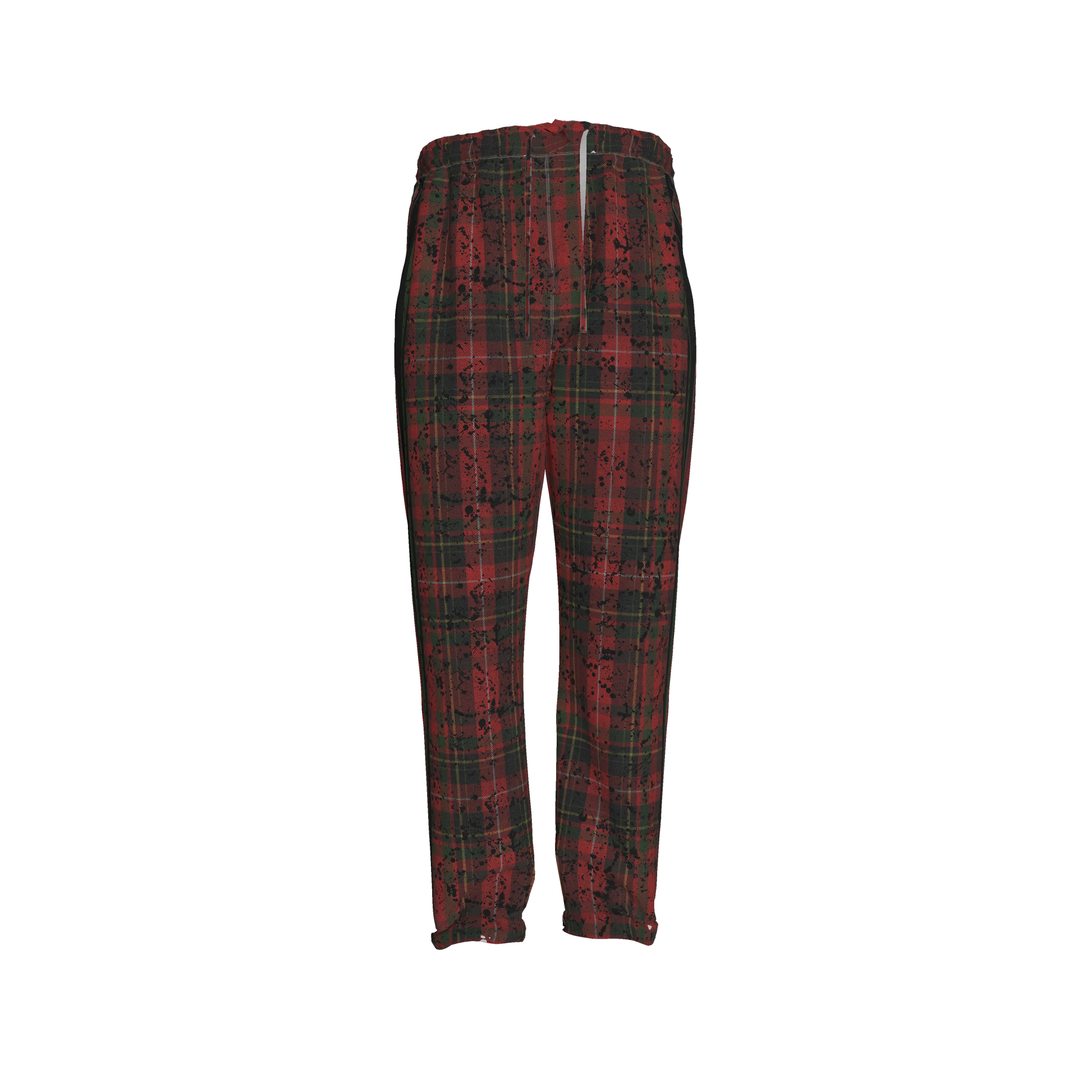 Splat Tartan Green MotoStripe™ Pegged Trousers