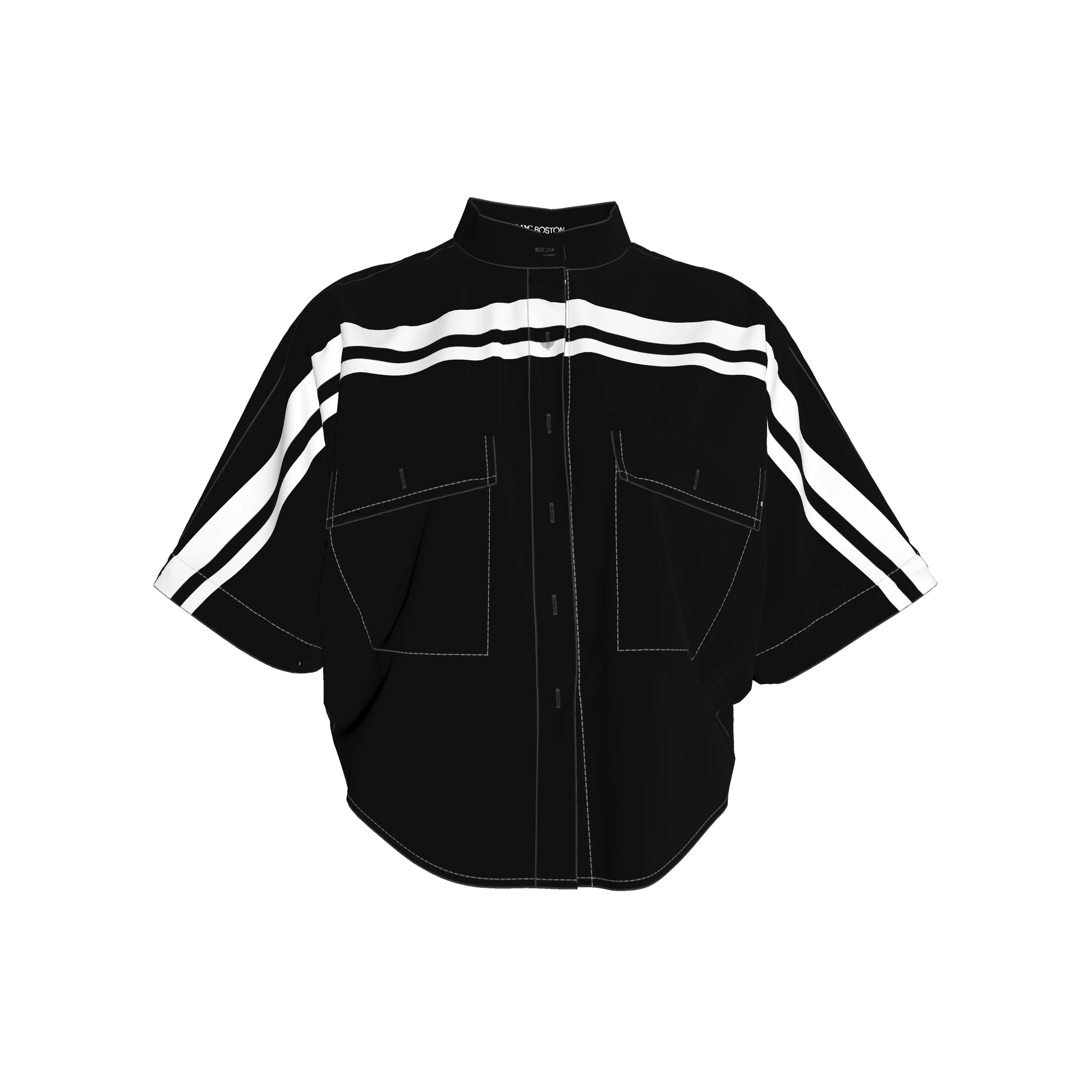 Black and White MotoStripe™ Kimono Jacket