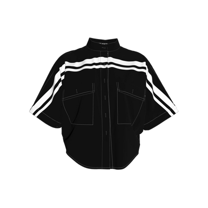 Black and White MotoStripe™ Kimono Jacket