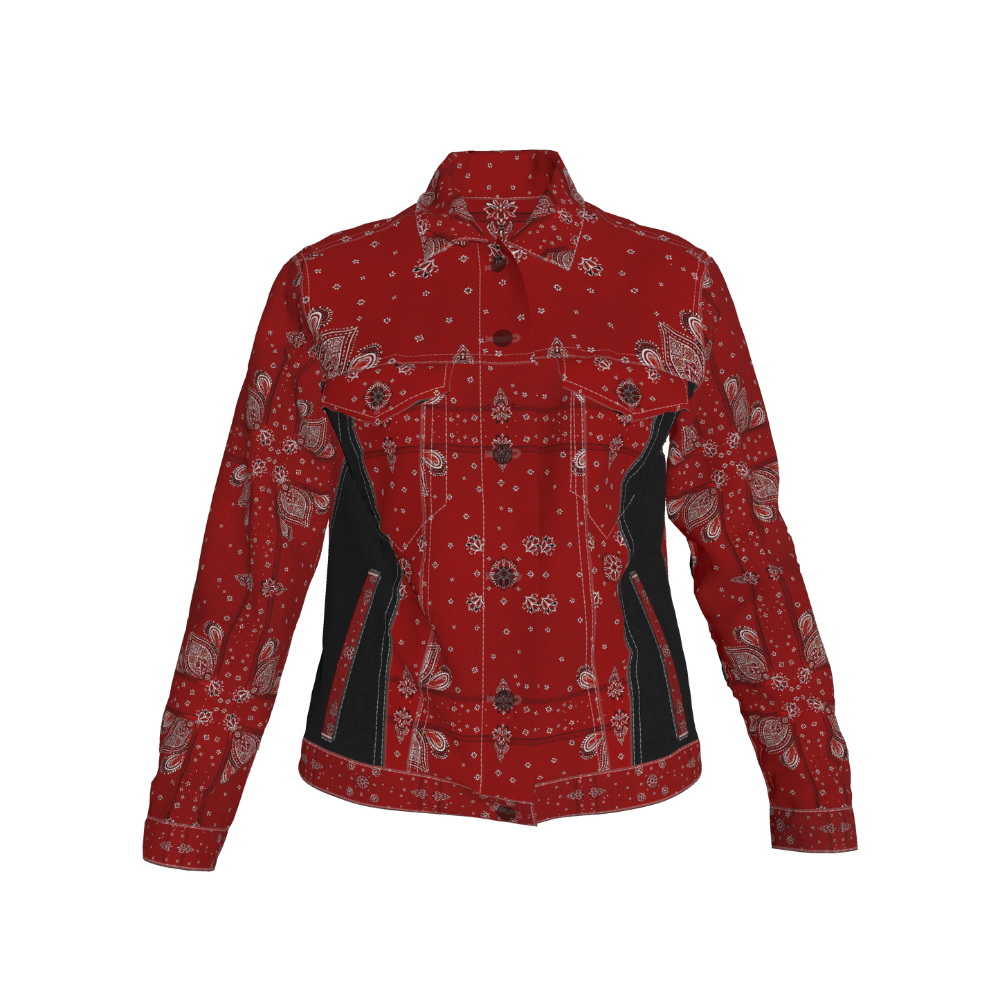 Red Bandana Women's Jean Jacket