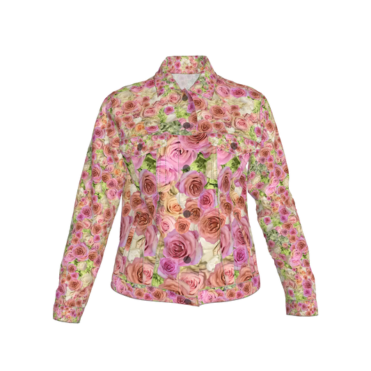 Rose & Hydrangea Women’s Jean Jacket 🌹🌸💚 