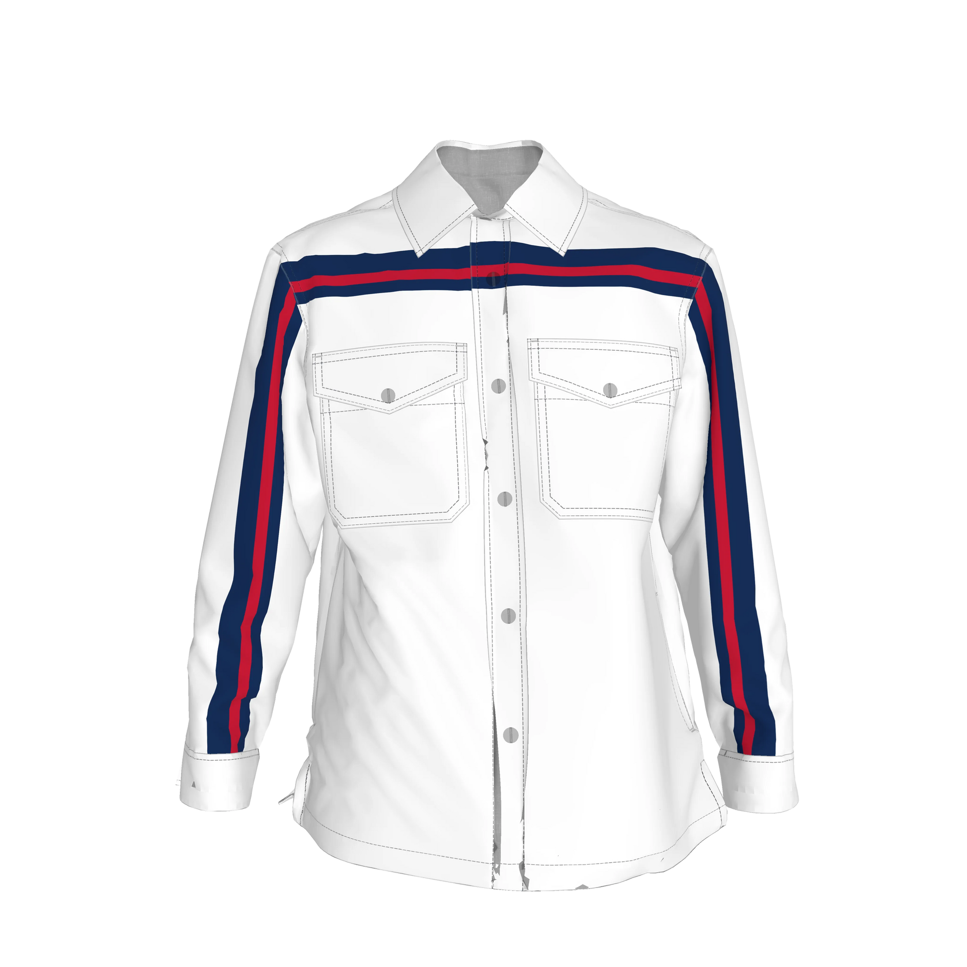 Blue & Red MotoStripe™ Snap Shirt Jacket