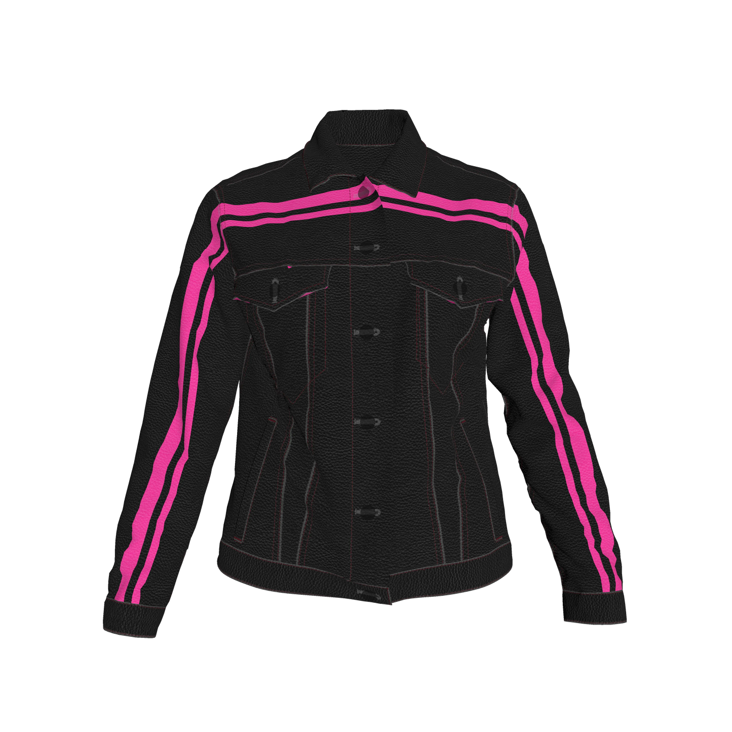 The Pink MotoStripe™ Jean Jacket 🖤💖🏁