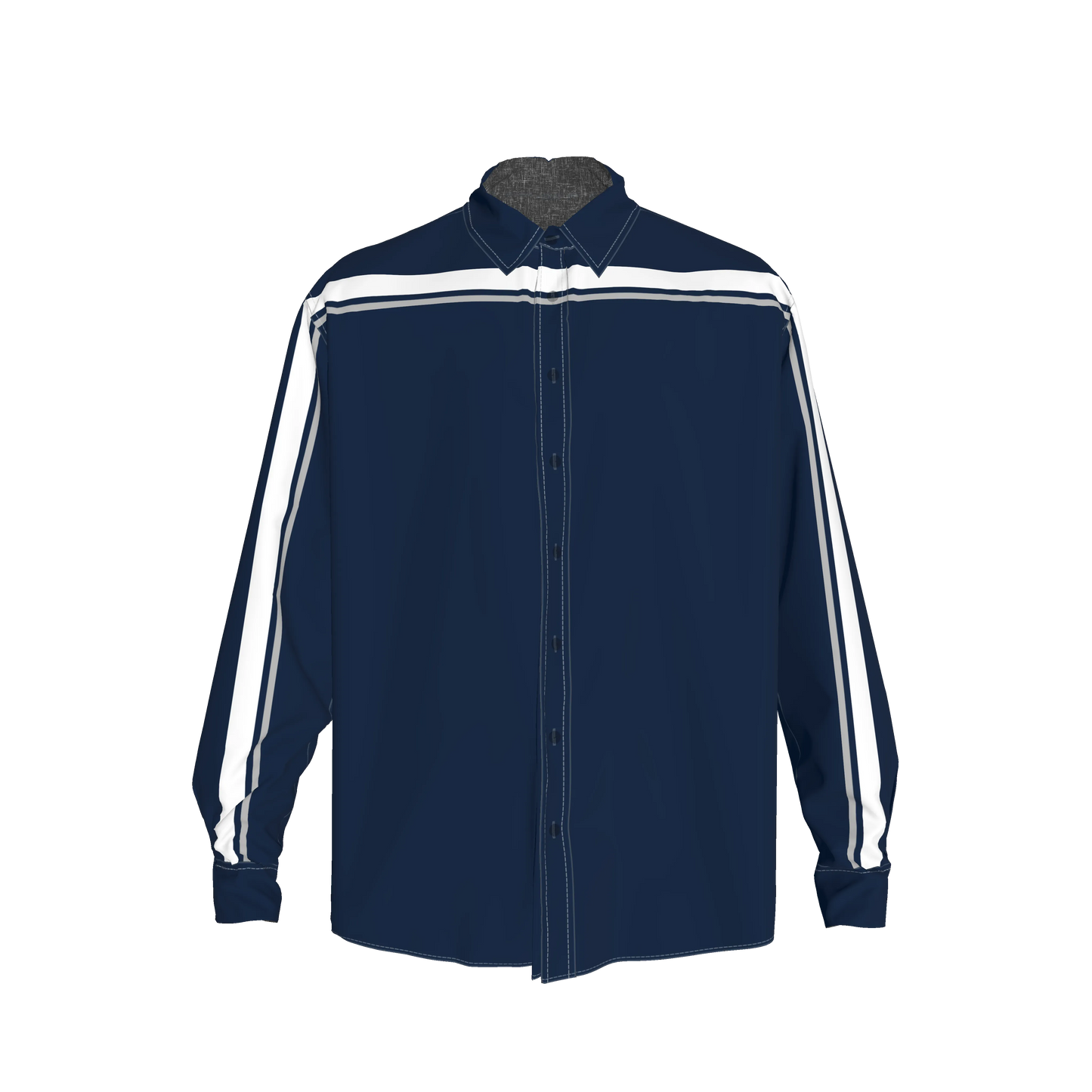 Navy MotoStripe™ Oversized Men’s Button-Down Shirt 💙⚡