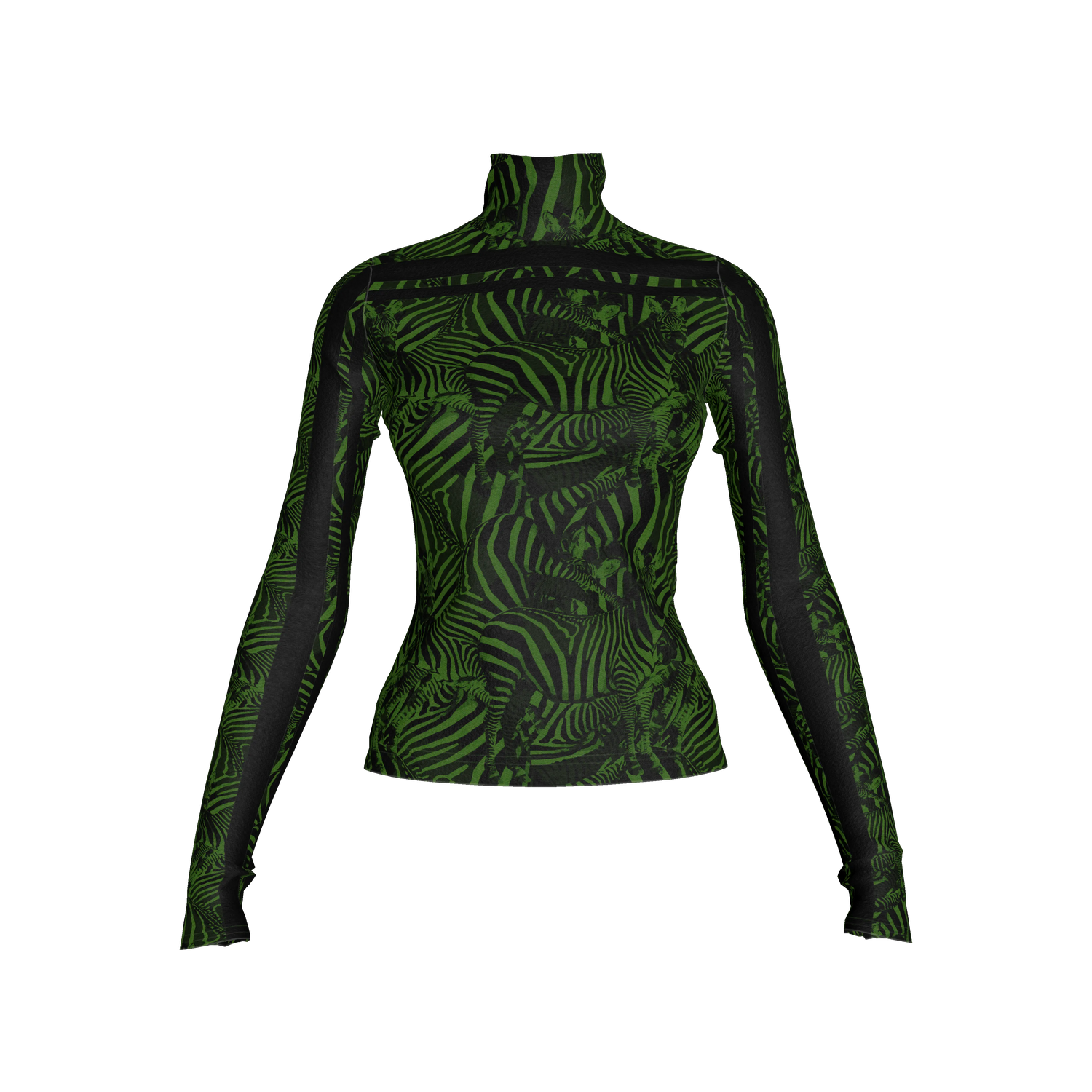 🦓💚 Green Zebra MotoStripe™ Turtleneck