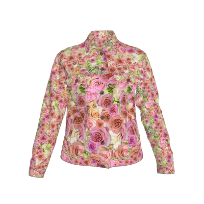 Rose & Hydrangea Women’s Jean Jacket 🌹🌸💚 