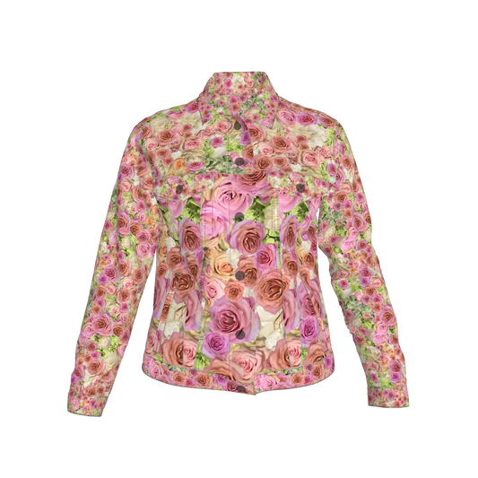 Rose & Hydrangea Women’s Jean Jacket 🌹🌸💚 