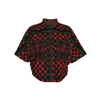 Tartan Chequed Splat MotoStripe™ Kimono Jacket