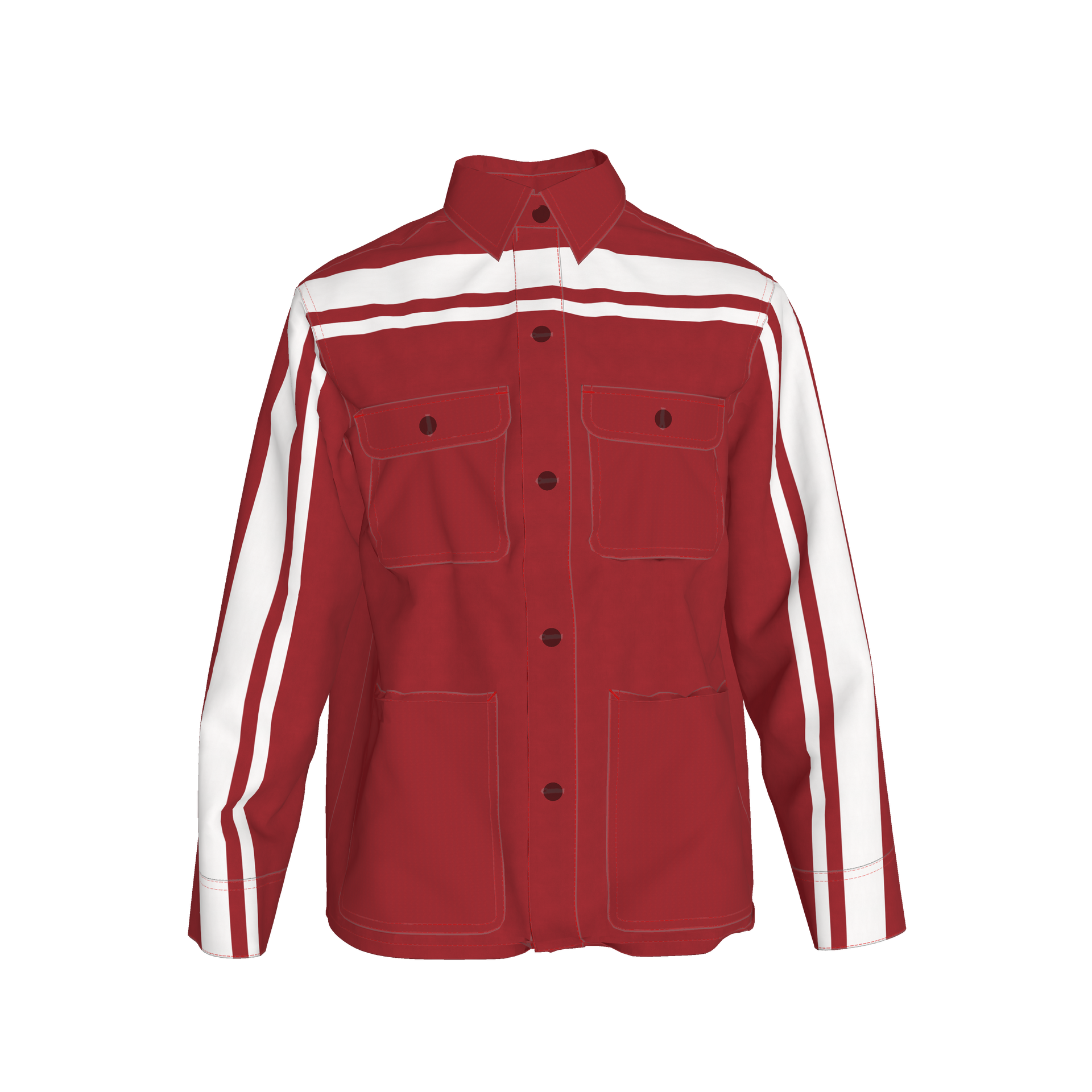 🟥⬜ Red Wide MotoStripe™ Coat | ADG.Boston