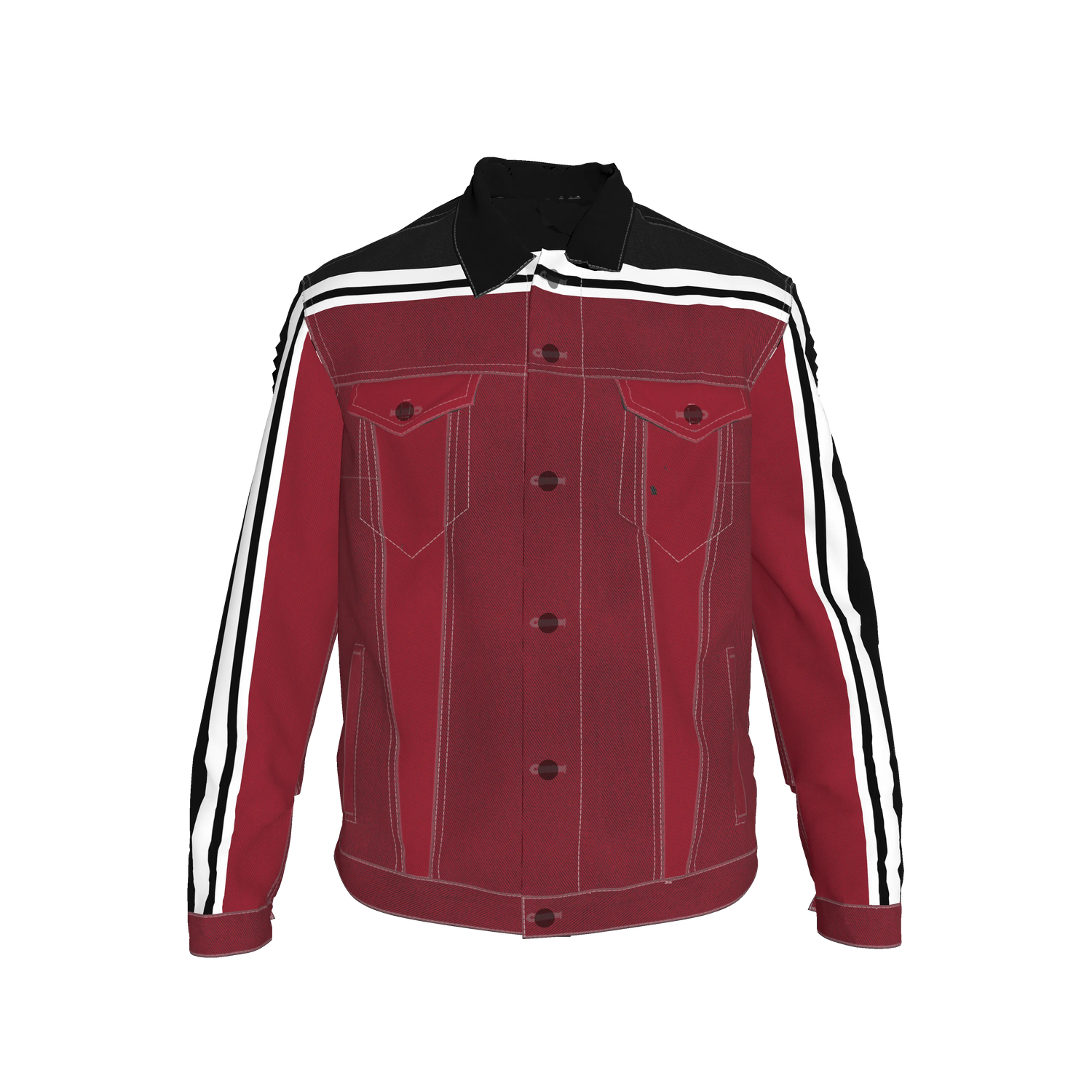 Crimson MotoStripe™ Jean Jacket