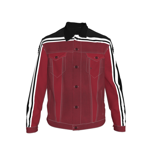 Crimson MotoStripe™ Jean Jacket