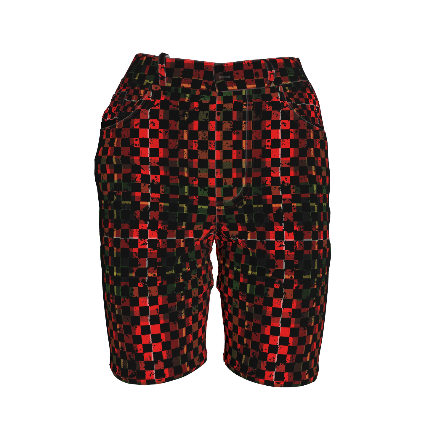 Chequered Splat MotoStripe™ Jean Shorts