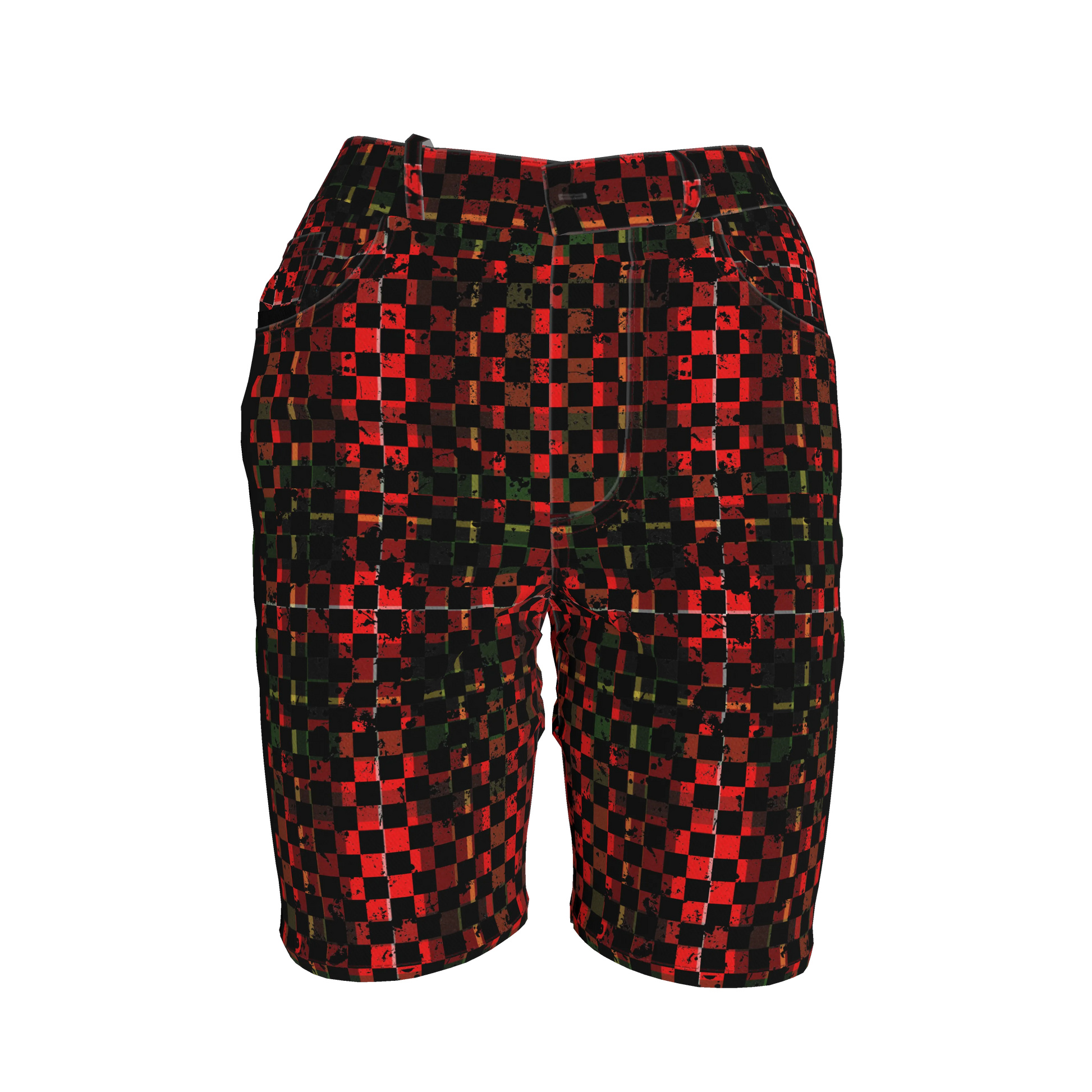 Chequered Splat MotoStripe™ Jean Shorts