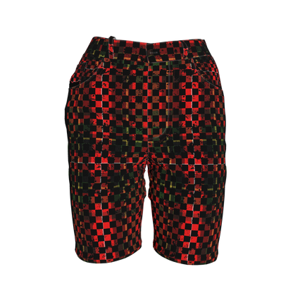 Chequered Splat MotoStripe™ Jean Shorts