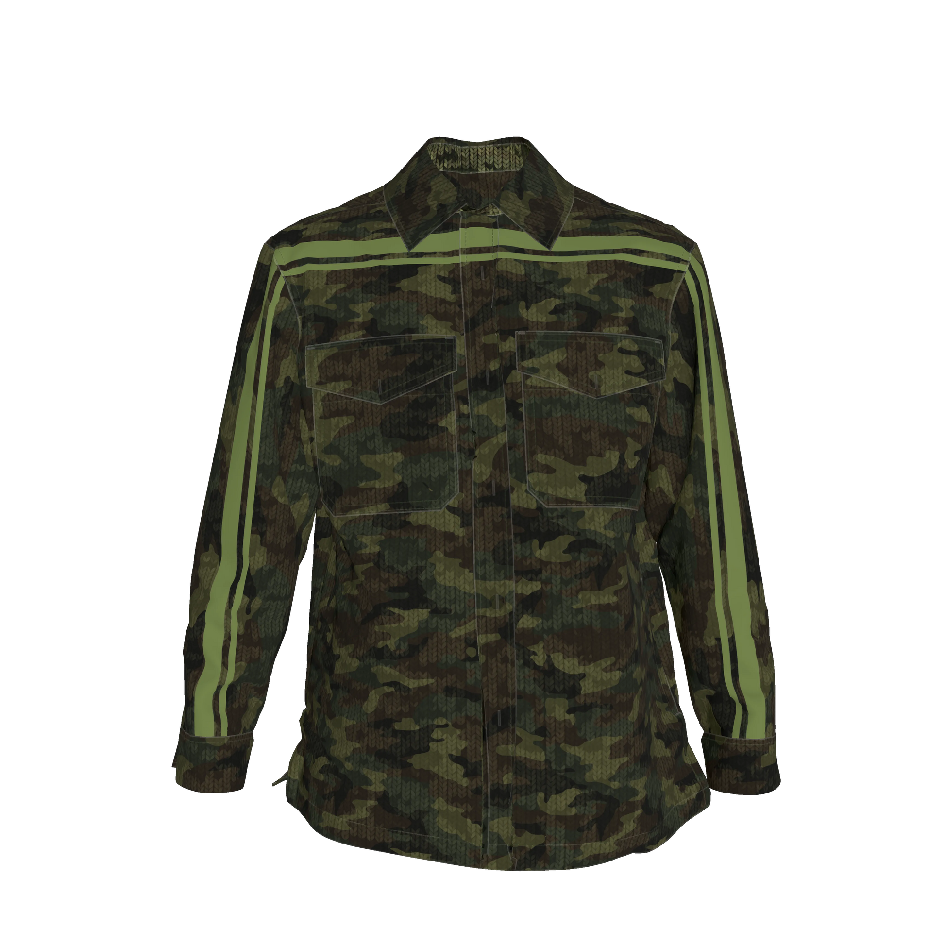 Camo Knit Green MotoStripe™ Shirt Jacket