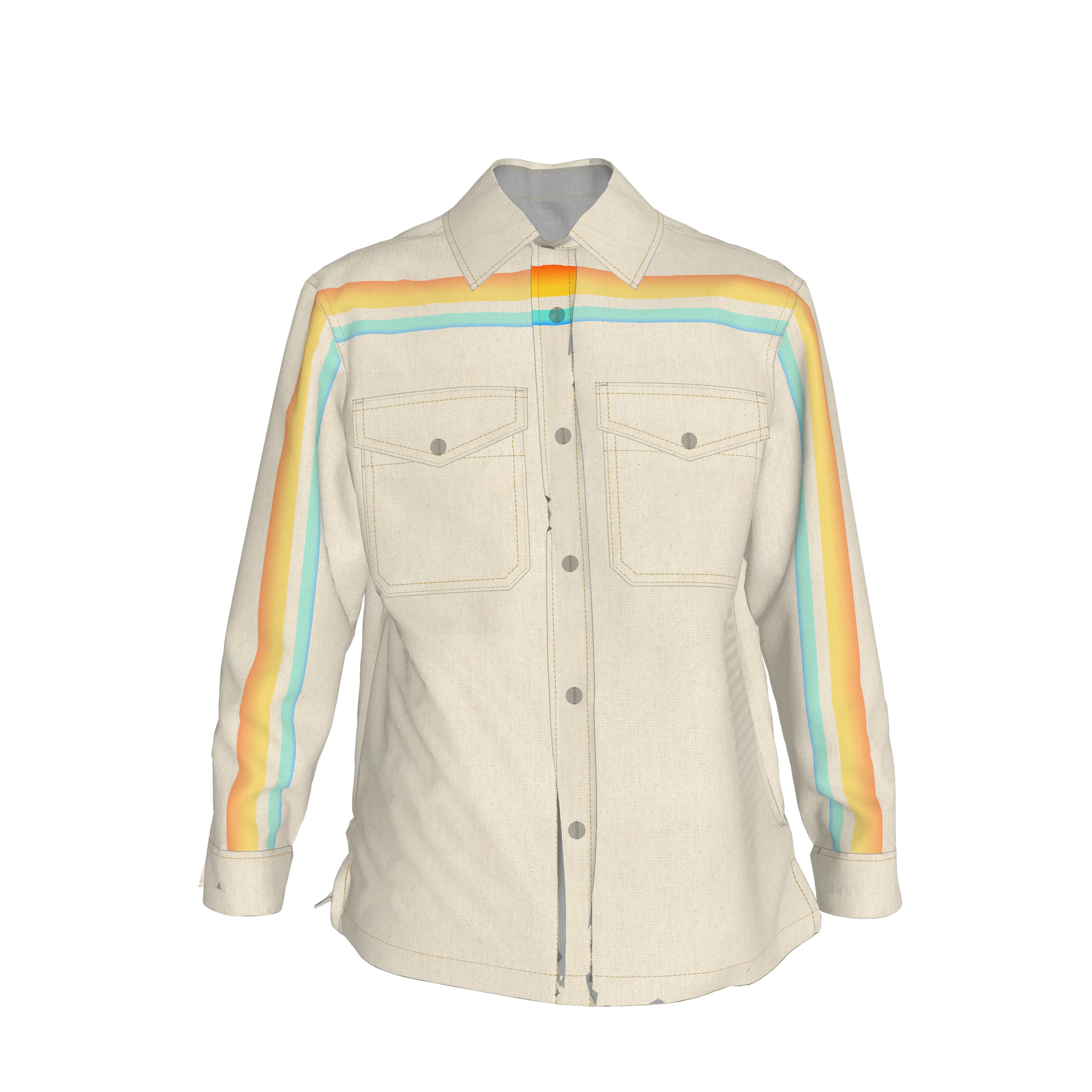Sunset Sea MotoStripe™ Snap Shirt Jacket