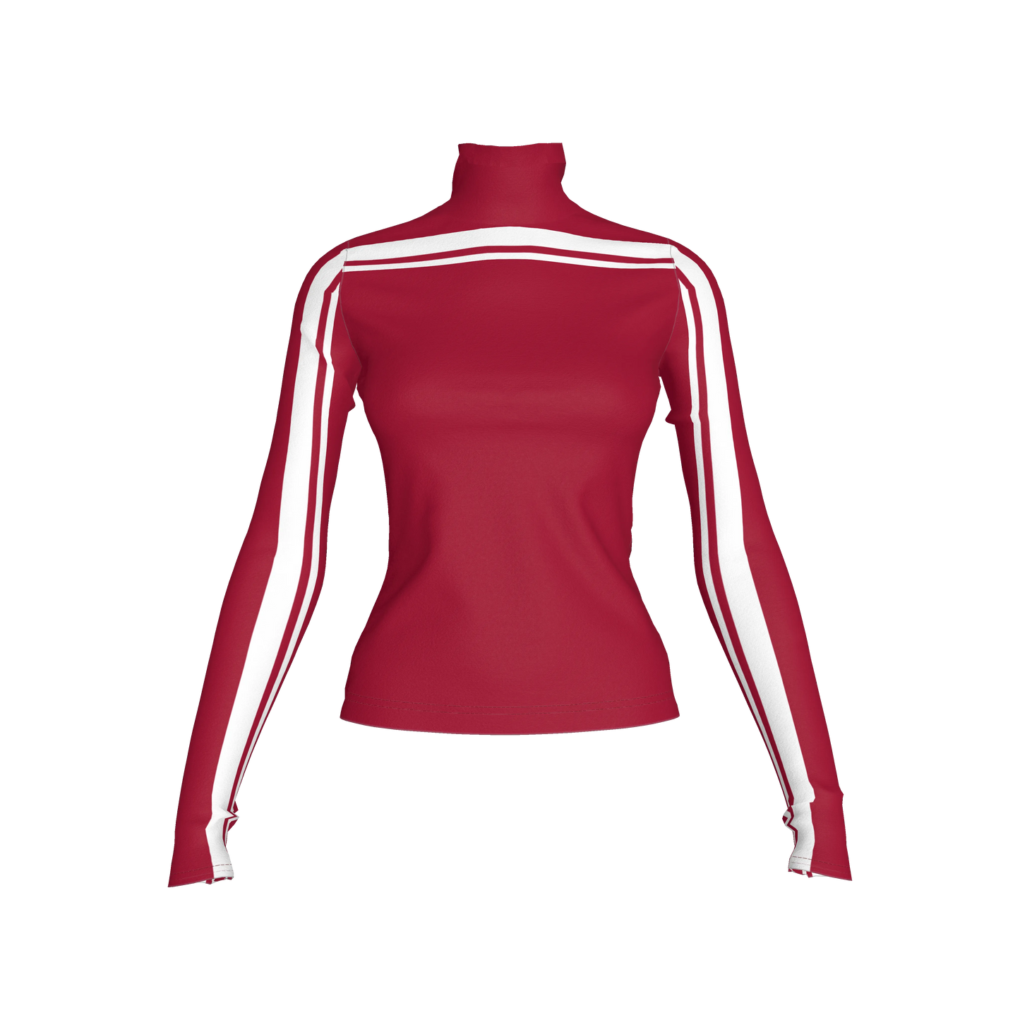 ❤️🤍 Crimson Red + White MotoStripe™ Turtleneck 