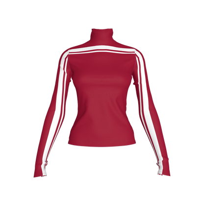 ❤️🤍 Crimson Red + White MotoStripe™ Turtleneck 