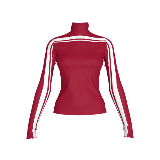 ❤️🤍 Crimson Red + White MotoStripe™ Turtleneck 