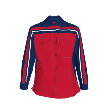 Red, White & Blue MotoStripe™ Shirt Jacket 🟥⚪🟦🎉🏎️🏁