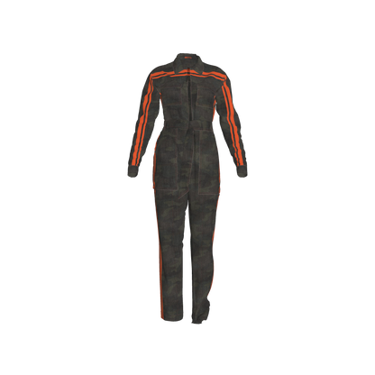 The Army Green Camo + Orange MotoStripe™ Jumpsuit
