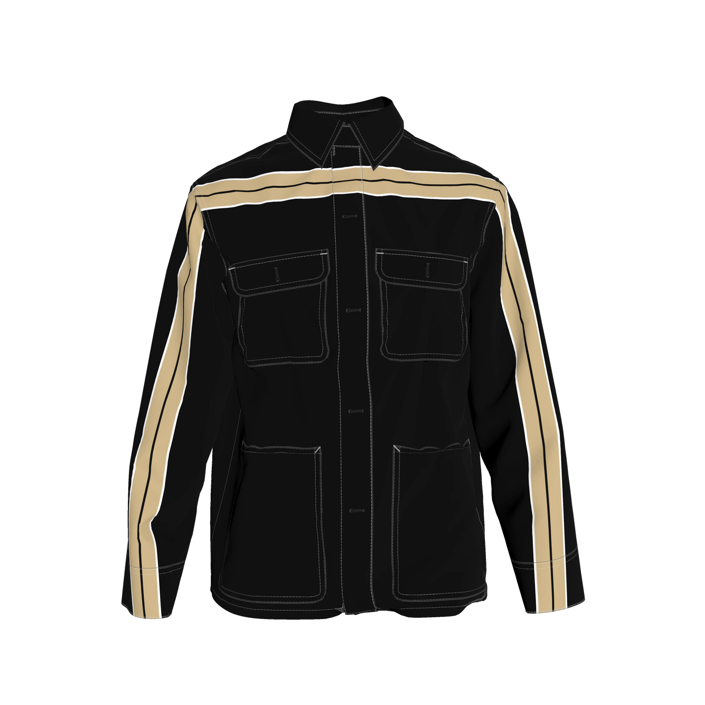 Thick Gold MotoStripe™ Black Chore Coat ⚜️🖤🏈