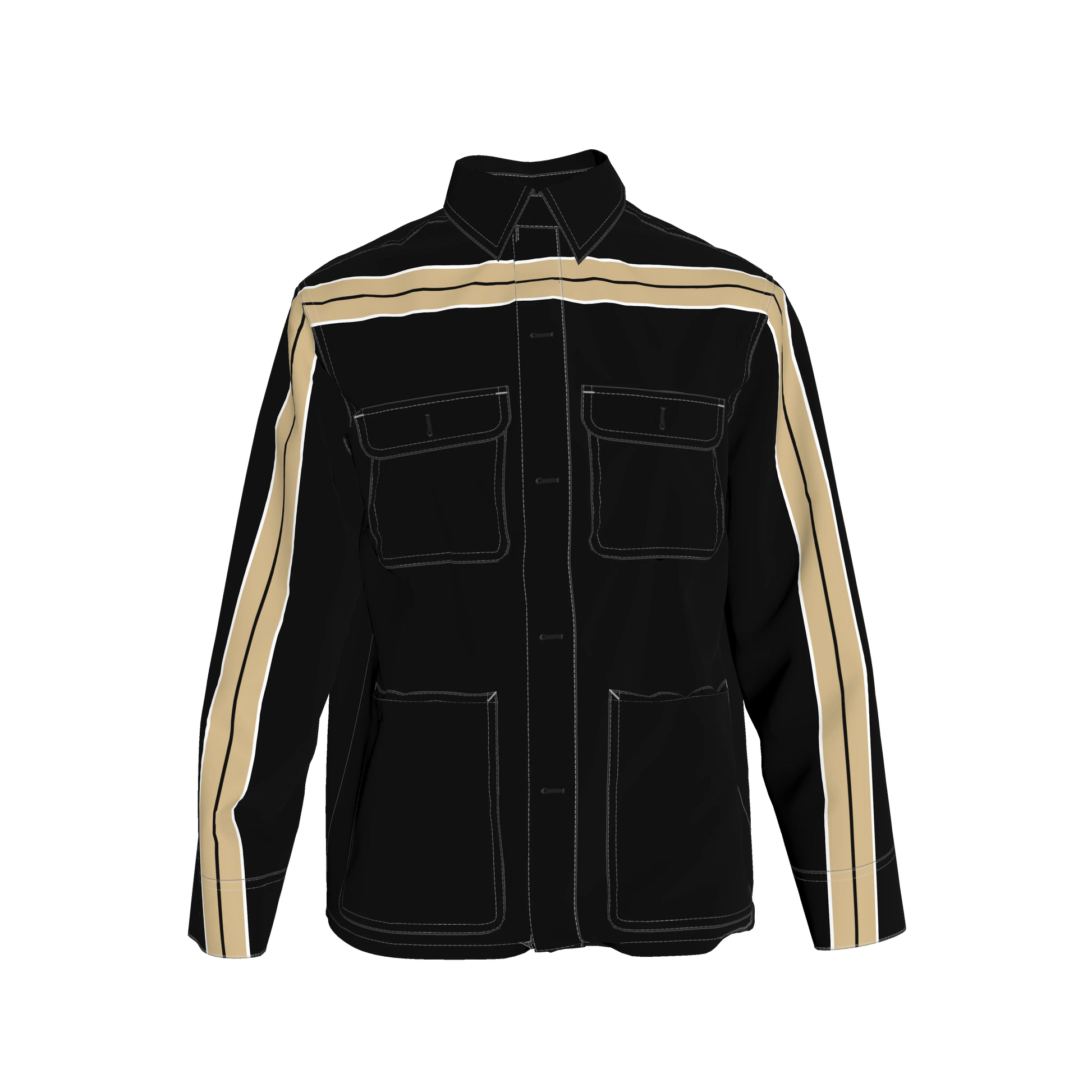 Thick Gold MotoStripe™ Black Chore Coat ⚜️🖤🏈