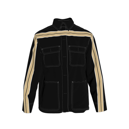 Thick Gold MotoStripe™ Black Chore Coat ⚜️🖤🏈