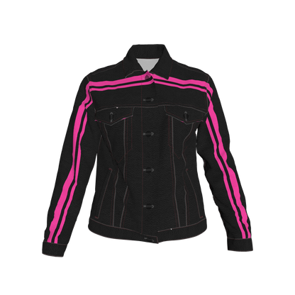 Pink MotoStripe™ Jean Jacket 🖤💖🏁