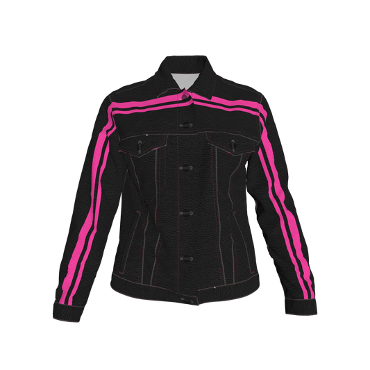 Pink MotoStripe™ Jean Jacket 🖤💖🏁