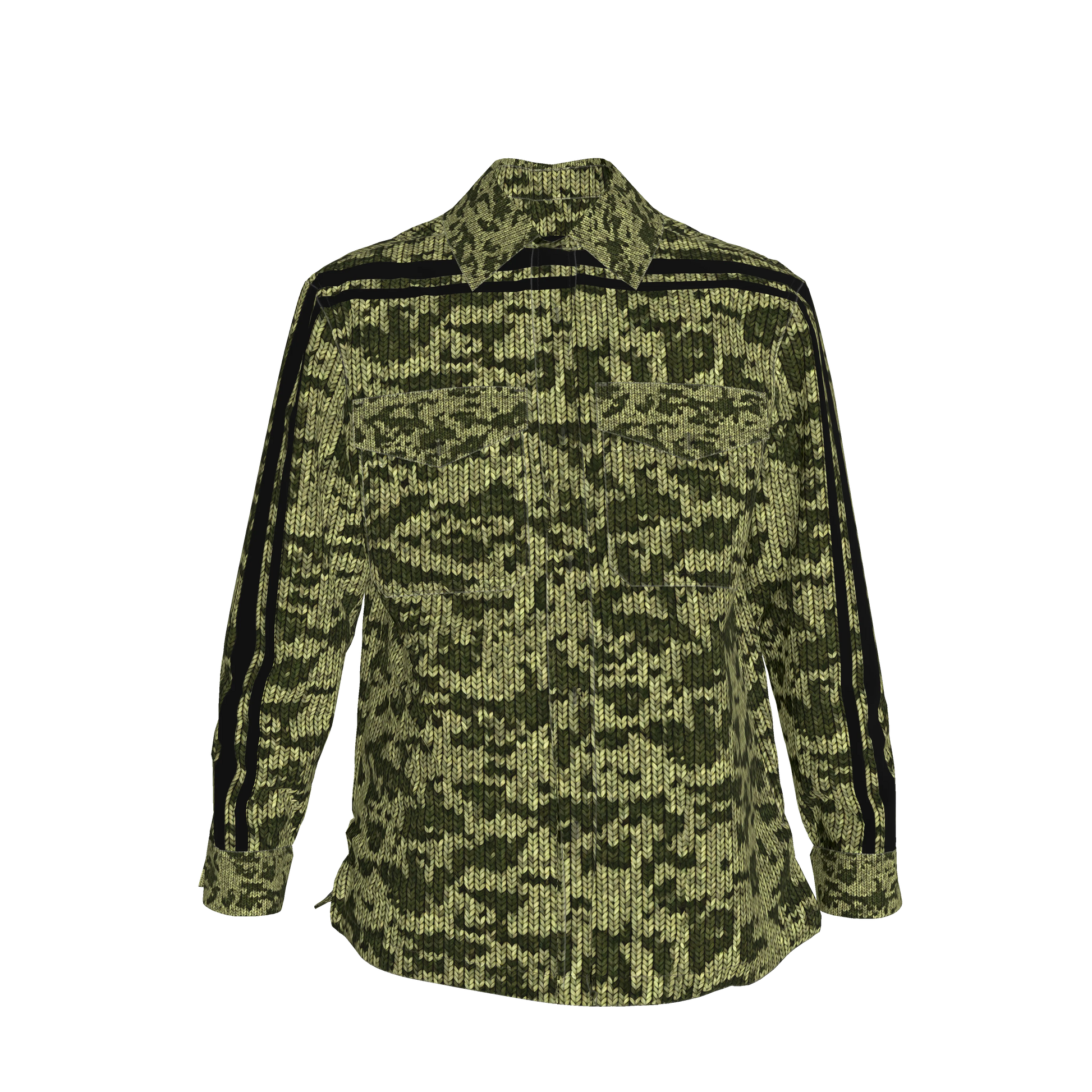 Forest Green🌲🧶Faux-Knit Denim Shirt Jacket 