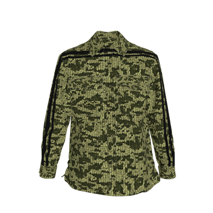 Forest Green🌲🧶Faux-Knit Denim Shirt Jacket 