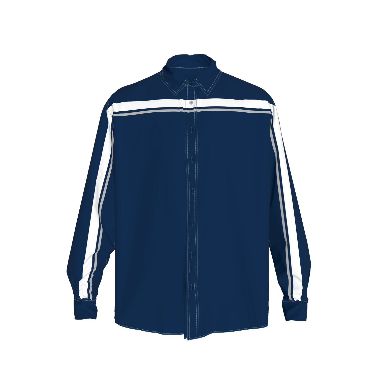 Navy MotoStripe™ Oversized Men’s Button-Down Shirt 💙⚡