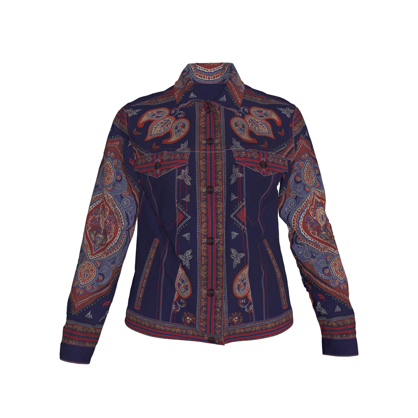 Navy & Red Bandana Women's Jacket 2