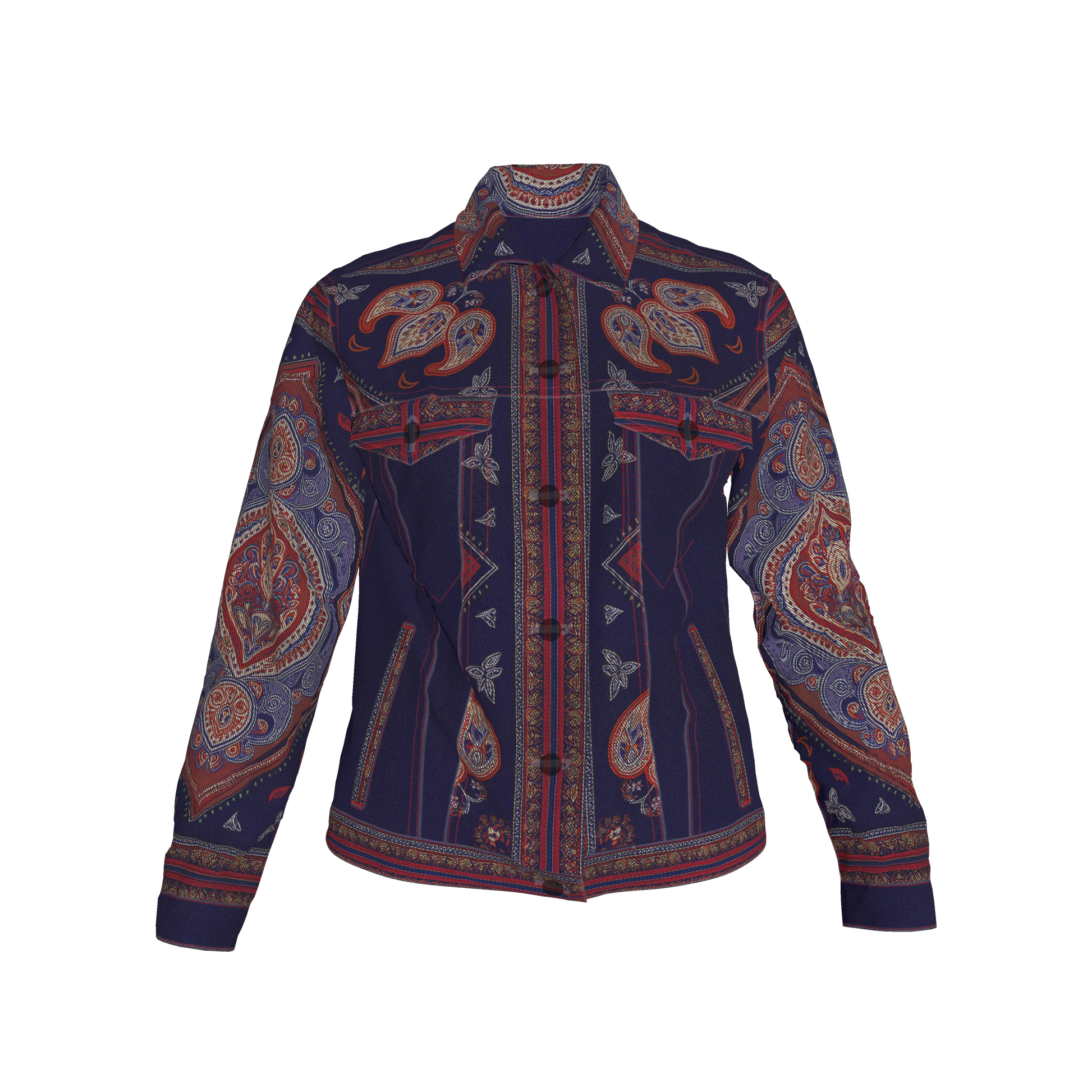 Navy & Red Bandana Women's Jacket 2