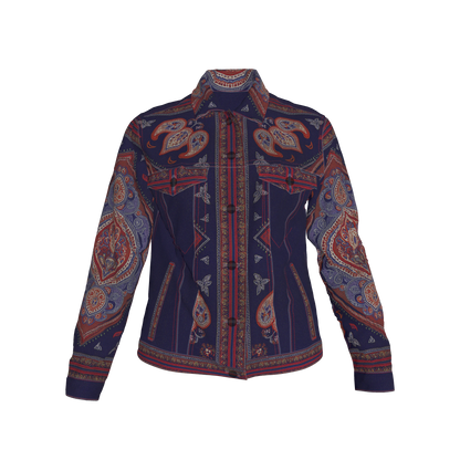 Navy & Red Bandana Women's Jacket 2