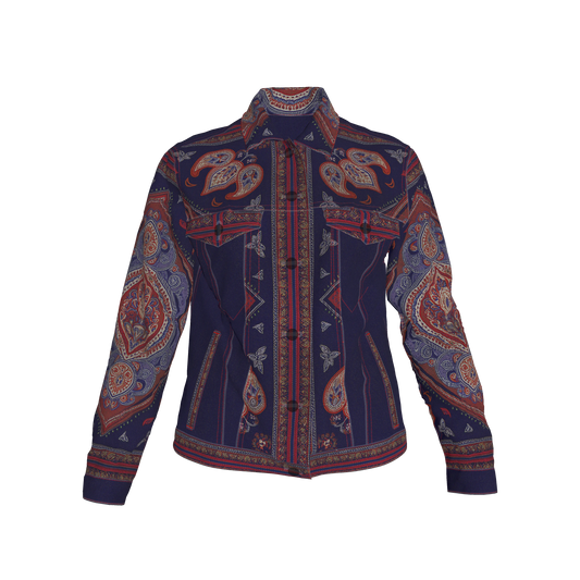 Navy & Red Bandana Women's Jacket 2