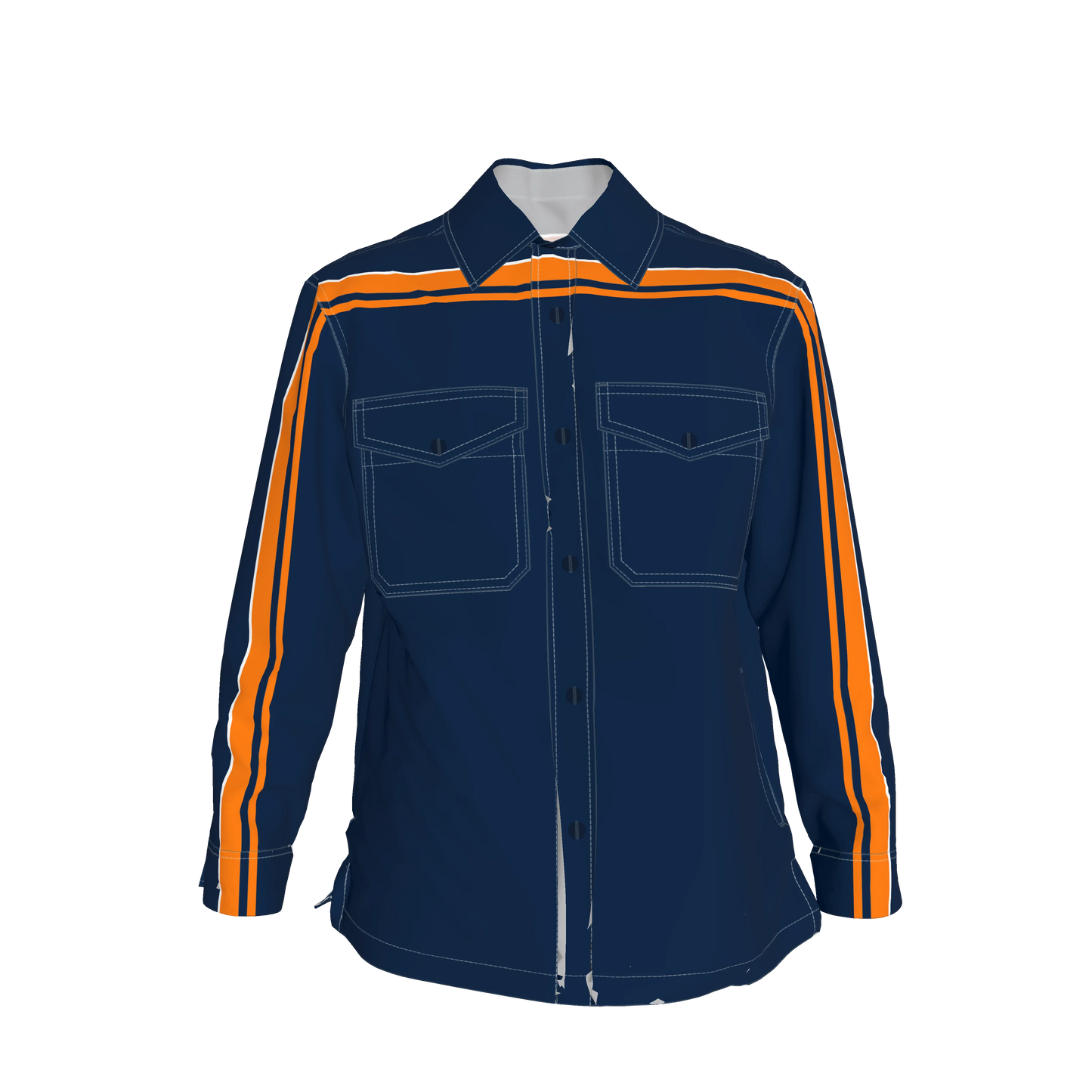 Navy & Orange MotoStripe™ Shirt Jacket Copy
