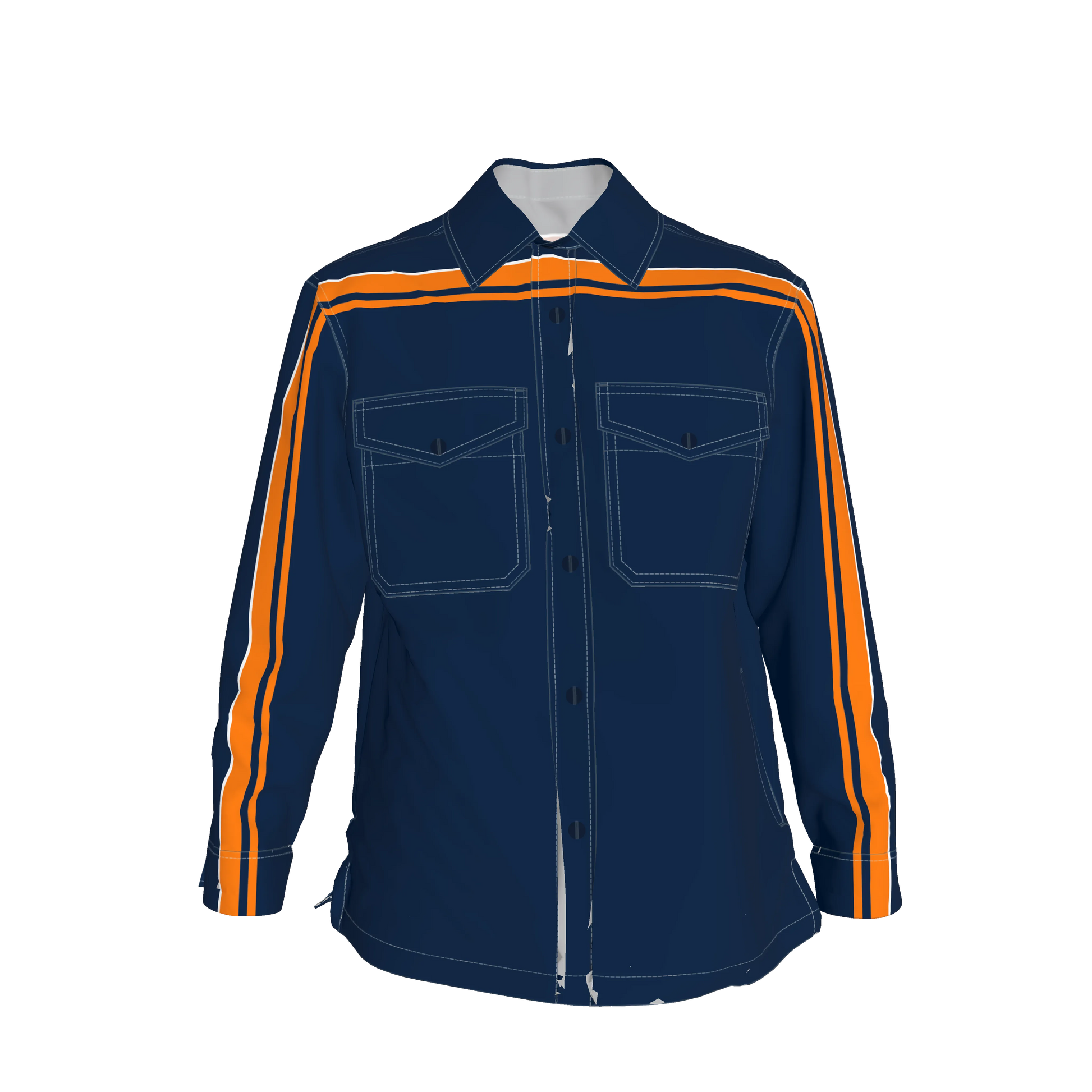 Navy & Orange MotoStripe™ Shirt Jacket Copy