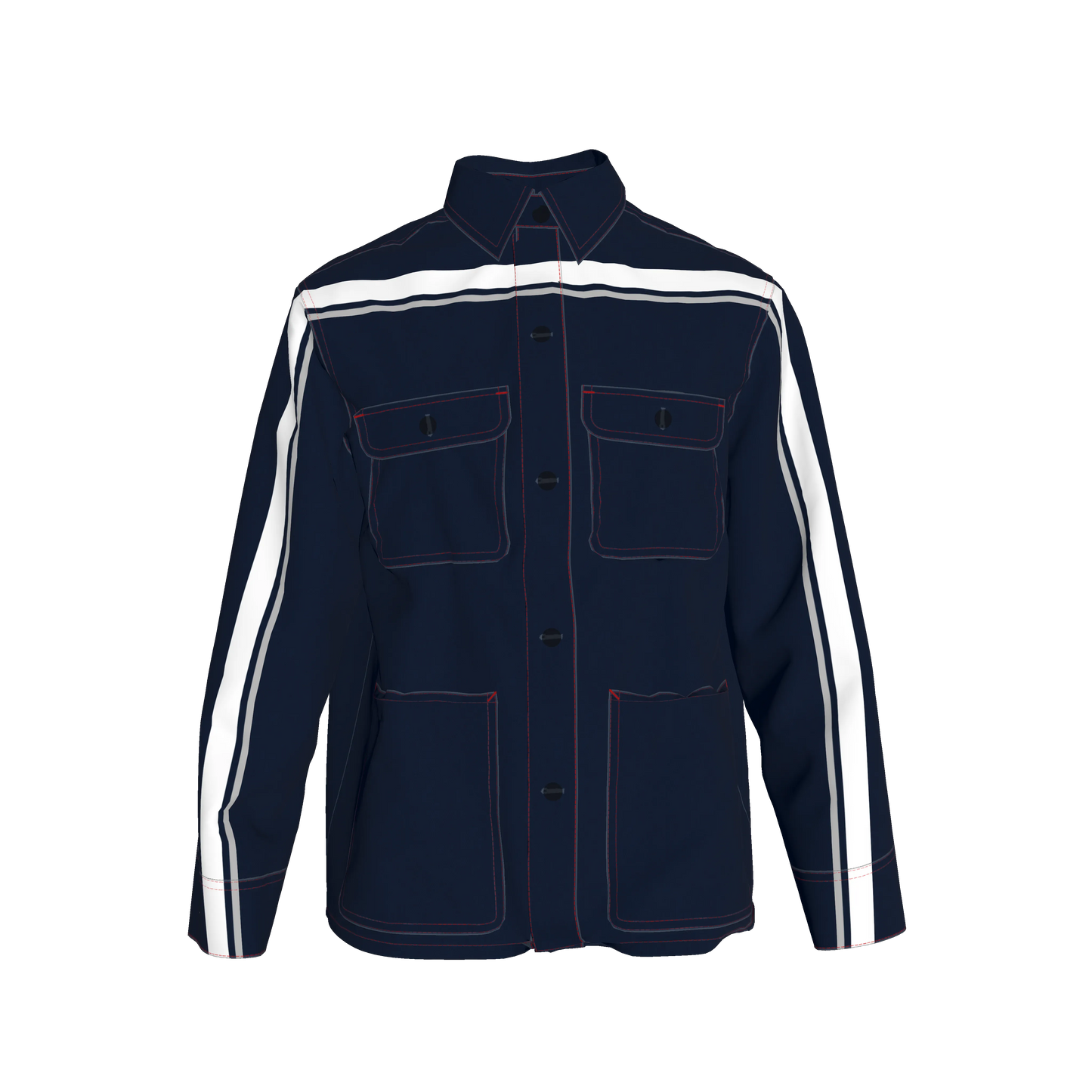 Navy w/White & Gray MotoStripe™ Coat