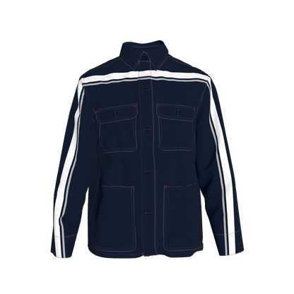 Navy w/White & Gray MotoStripe™ Coat