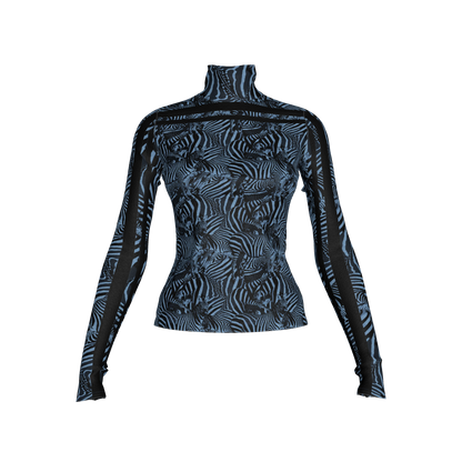 🦓💙 Blue Zebra MotoStripe™ Turtleneck