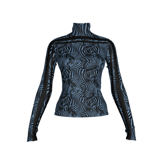 🦓💙 Blue Zebra MotoStripe™ Turtleneck