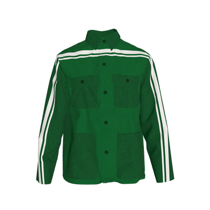 The Vintage Green MotoStripe™ Chore Coat 🌿🤍