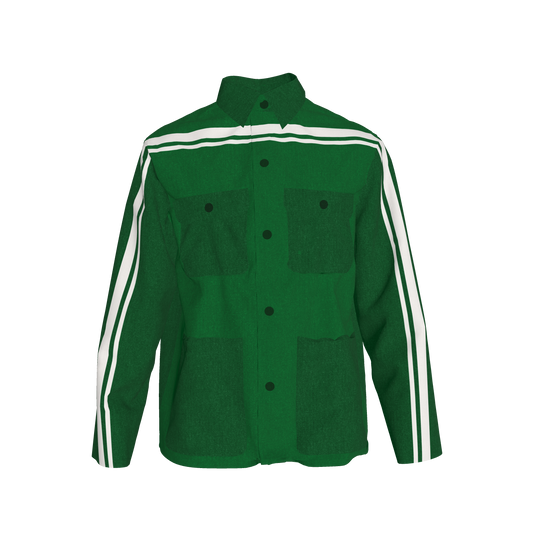 The Vintage Green MotoStripe™ Chore Coat 🌿🤍